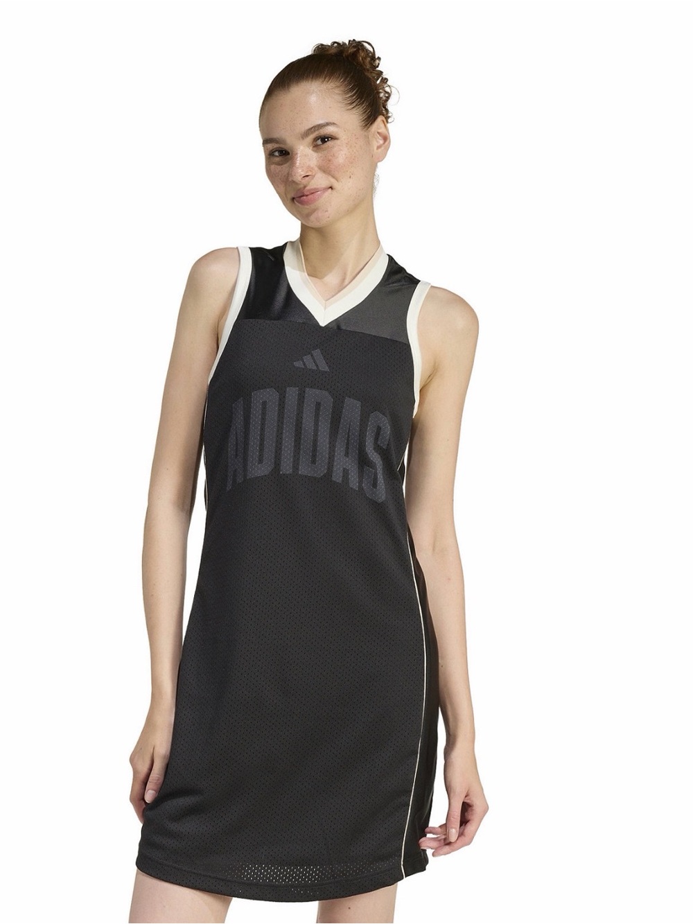 adidas Black Mesh Sleeveless Logo Athletic Dress